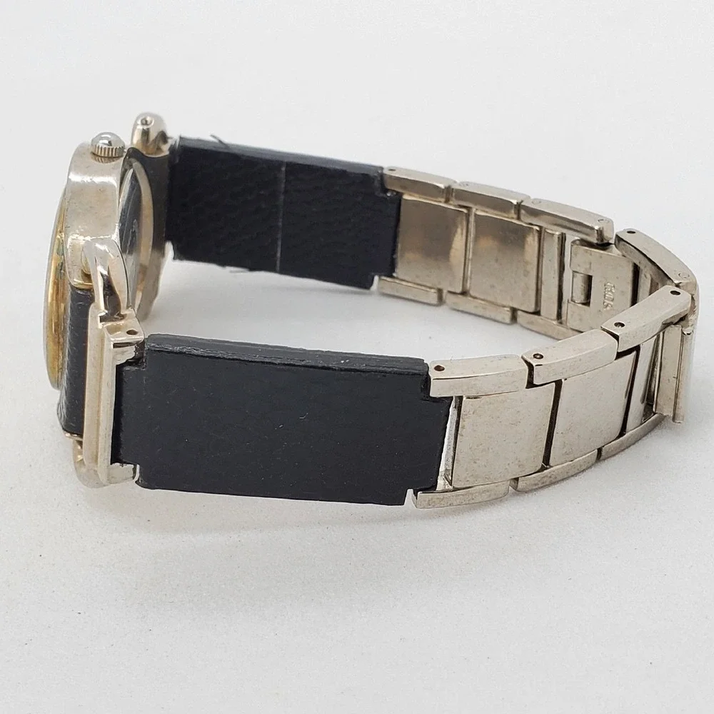 Women's Watch 30MM Gray Dial Black Gray Metal Leather Bands 7